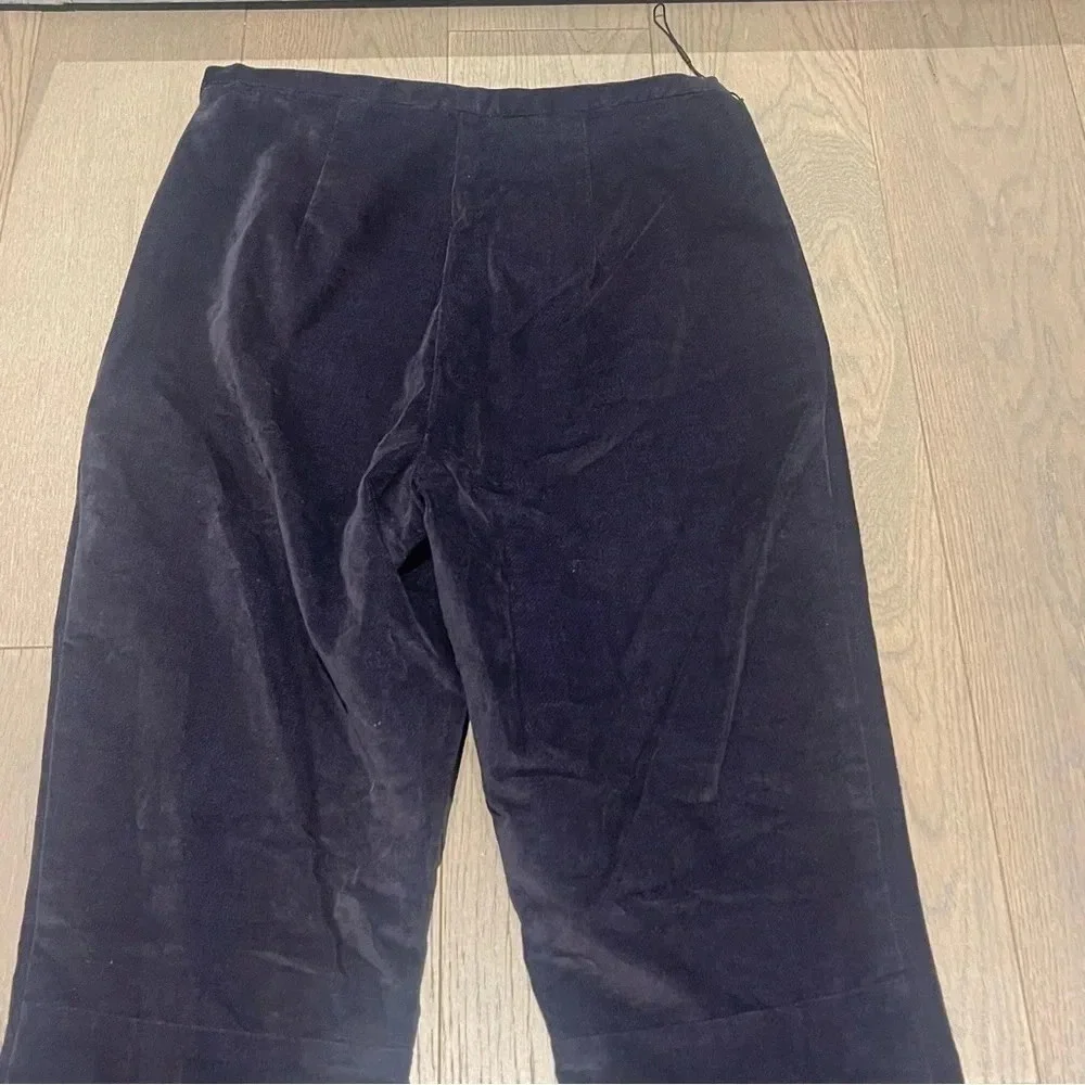 Aritzia Babaton Nigel Velvet High Waist Pants Navy Straight Leg Women’s Dress